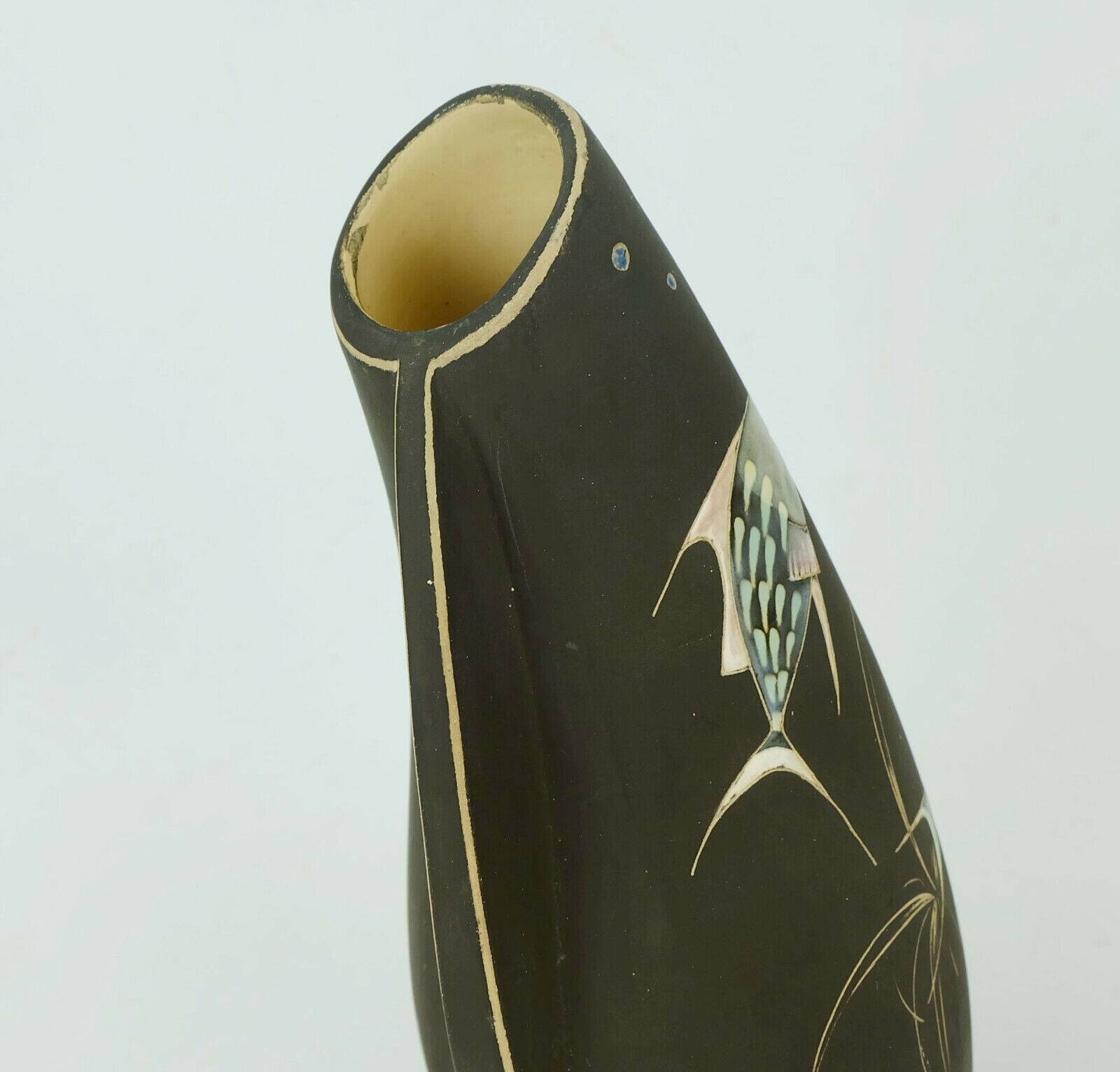 mid century VASE 50s organic shape fish decor model no. 2007 b