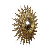 Large Rare Wooden Sun Mirror Sunburst Gold Leaf XL 86cm