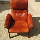 Scandinavian leather rest chair, Mobler Get, vintage