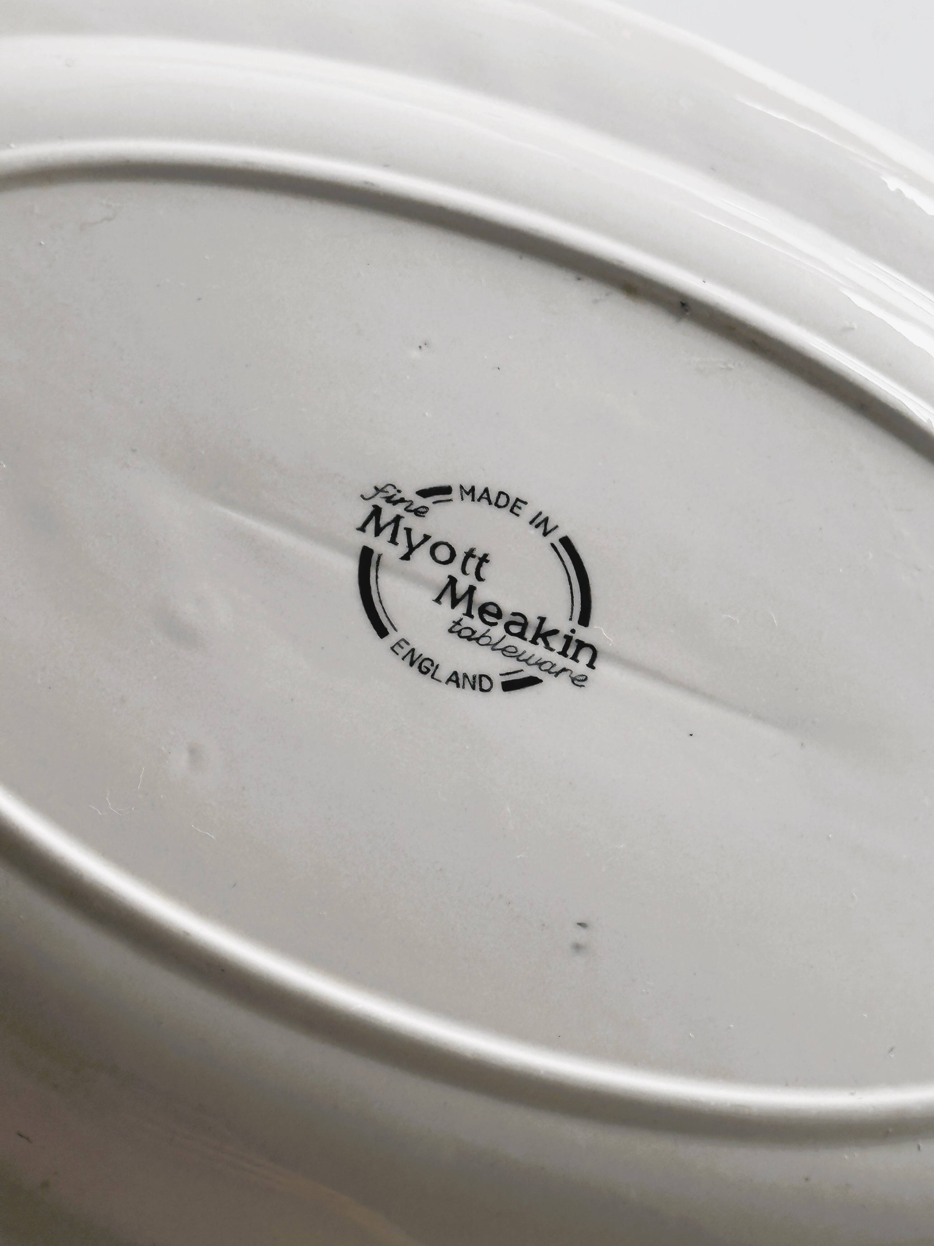 Myott Staffordshire The Hunter black English oval dish.