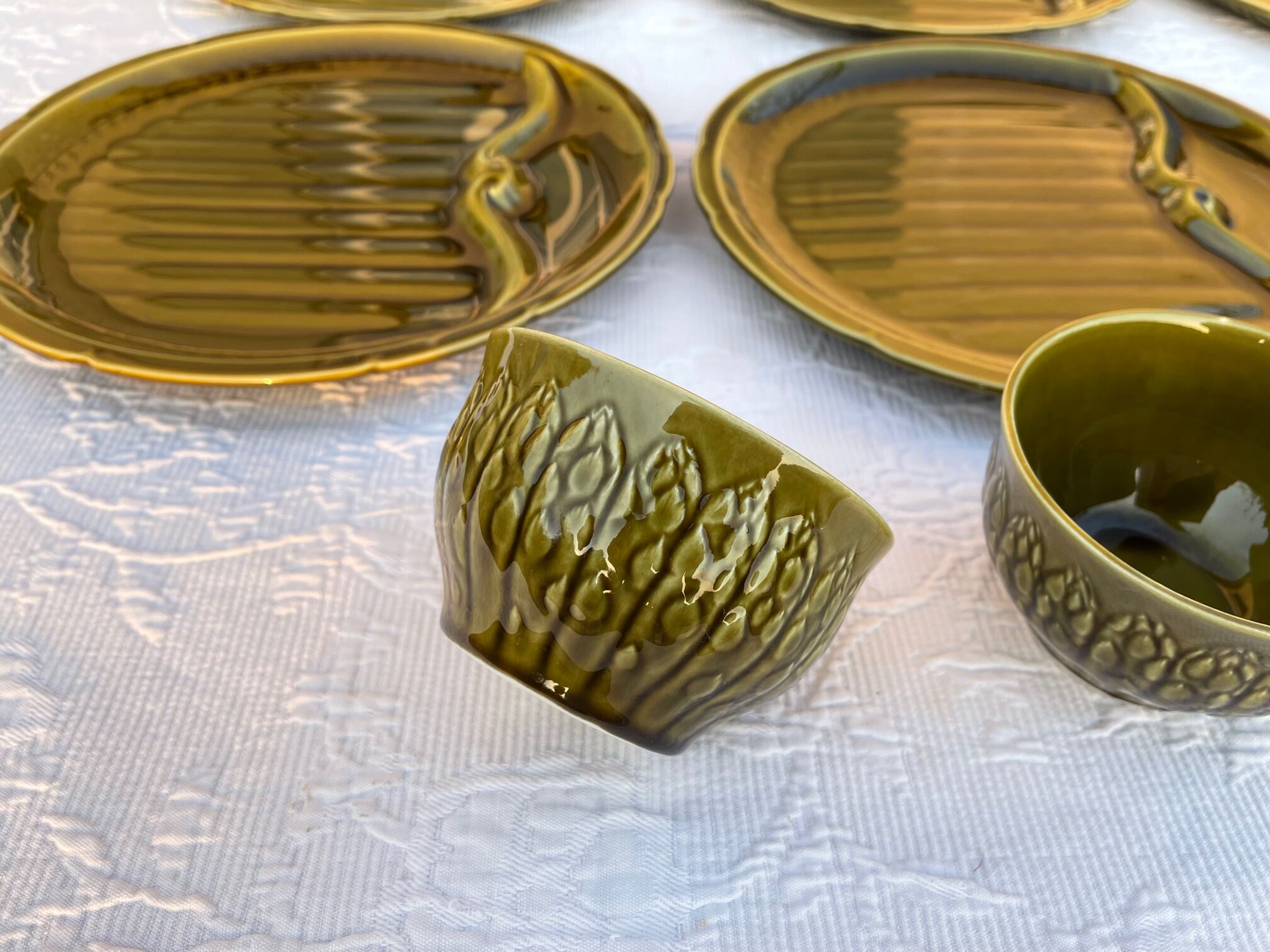 Gien asparagus ceramic service