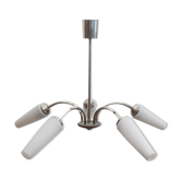 1960s ceiling light in chrome and opaline