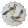 Old hand-painted ceramic plate: blue jays