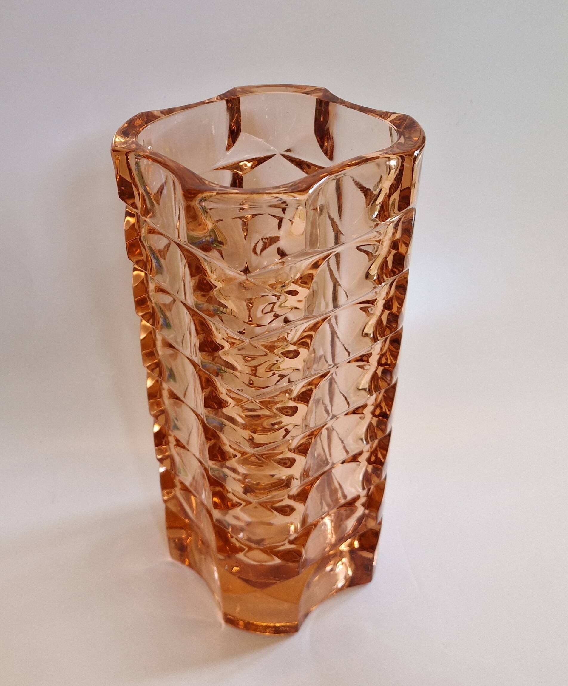 Rosaline pressed glass vase 1970