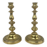Pair of brass candlesticks in Louis Philippe style