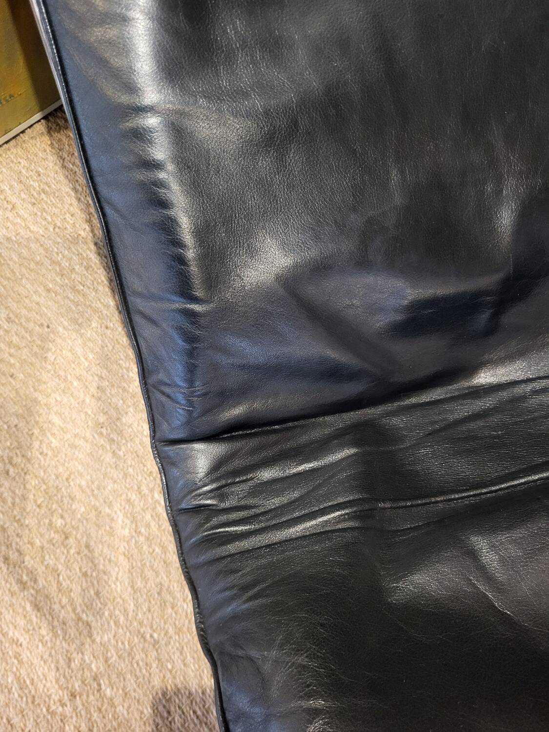 Chaise longue en cuir et acier chromé