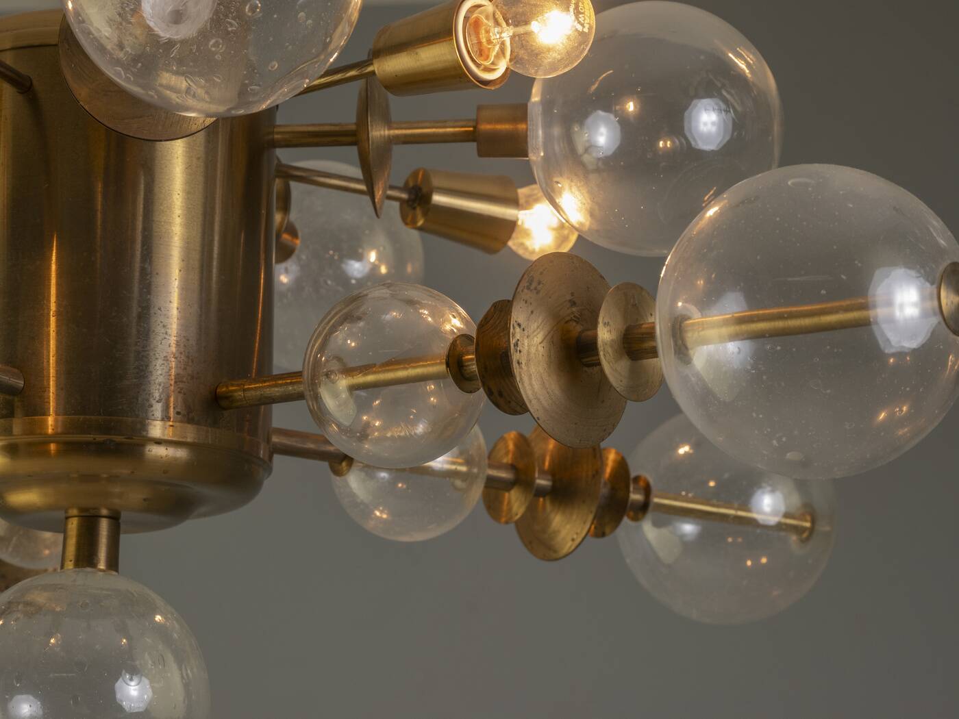 Space Age Brass Candlestick, 1970s, Czechoslovakia