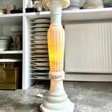 Column, illuminated alabaster saddle