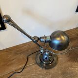 Jieldé lamp 2 arms 40+25cm industrial graphite Jean Louis Domecq 1950