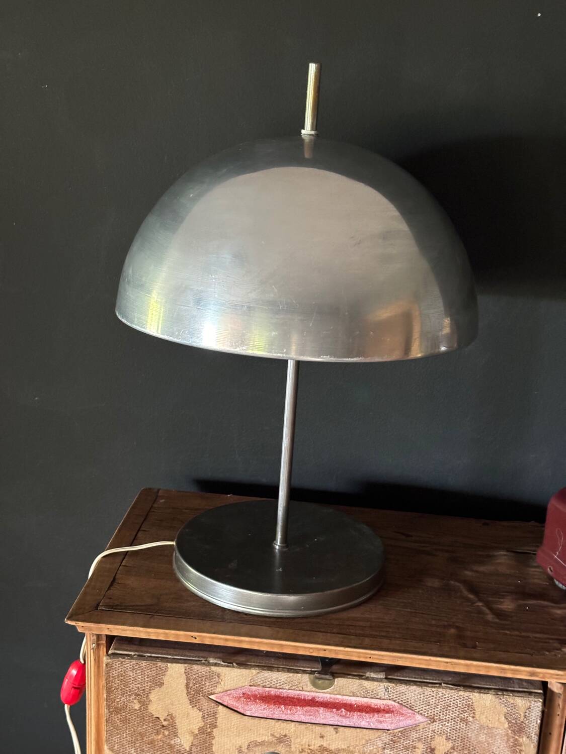 Space Age steel mushroom lamp 1970