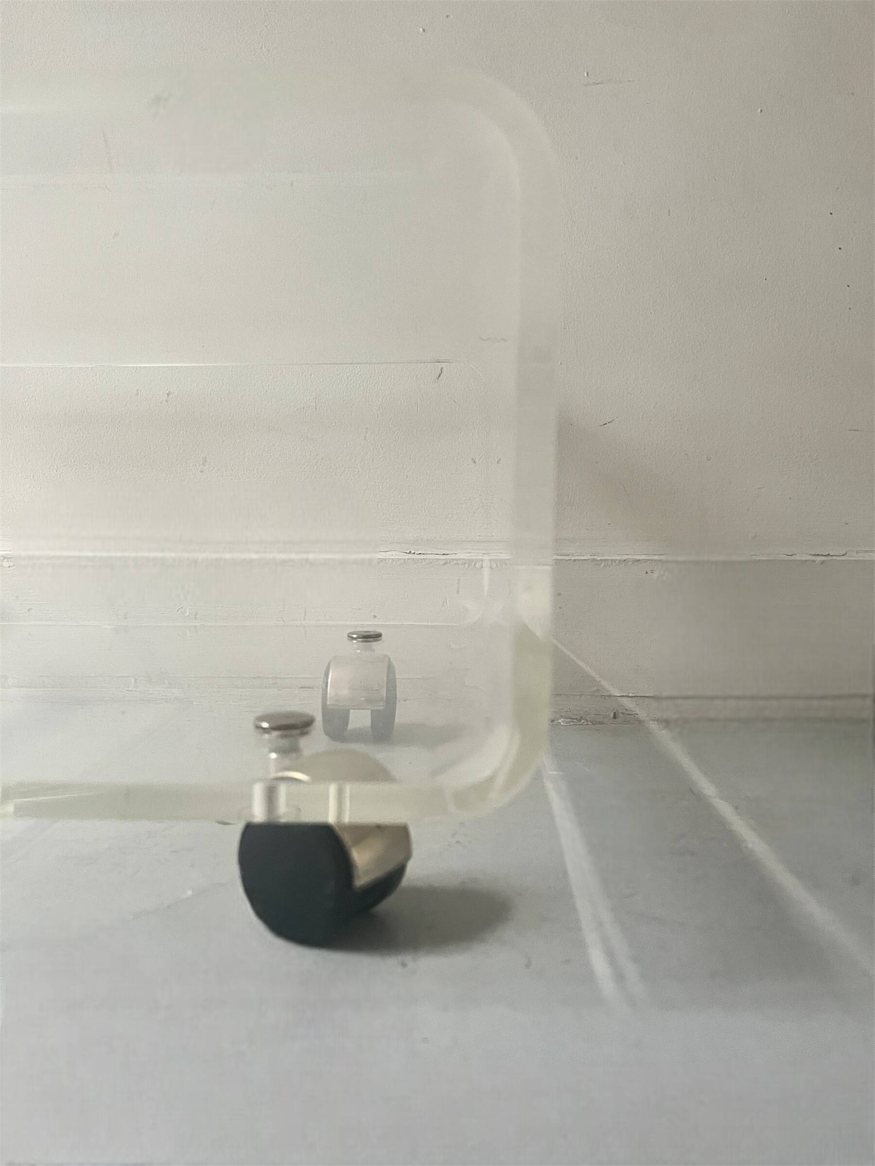 Transparent plexiglass coffee table by Roche Bobois, 1970s design.