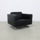Fauteuil lounge en cuir et chrome par Molinari, 1990s