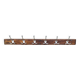 Vintage wall-mounted coat rack in solid wood - 6 hooks
