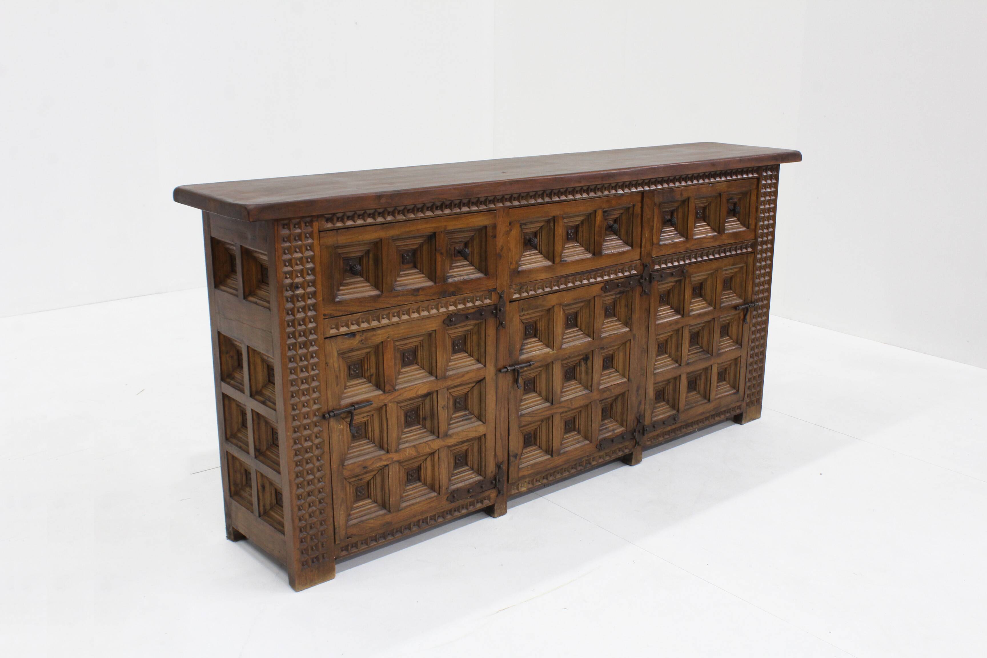 Spanish Brutalist Sideboard solid wood