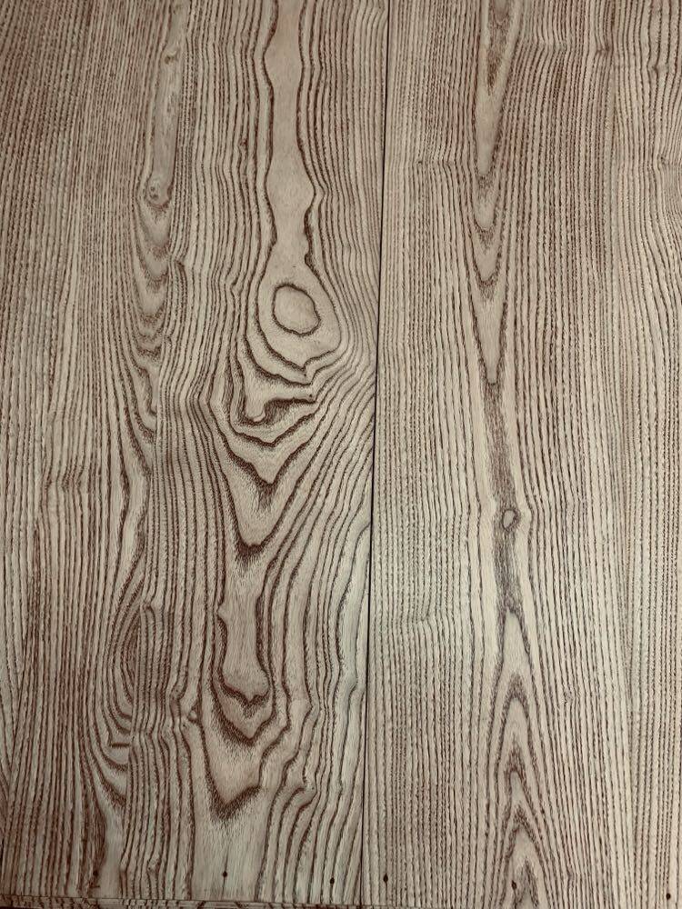 Art Deco dining table with raw wood top