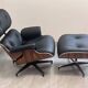 Lounge chair and ottoman by Herman Miller Charles & Ray Eames, rosewood.