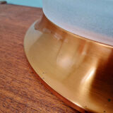 Plafonnier Art Déco en cuivre et verre dépoli, 1930