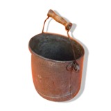 Jouet ancien de poupée seau à charbon zinc galvanisé hauteur : 130mm