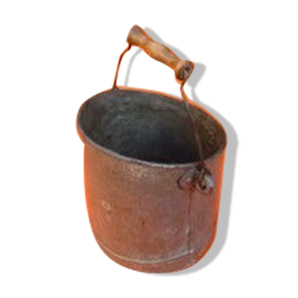Antique doll toy galvanized zinc coal bucket height: 130mm