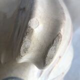 Cracked white ceramic art deco vase signed numbered pb made in france authentic piece