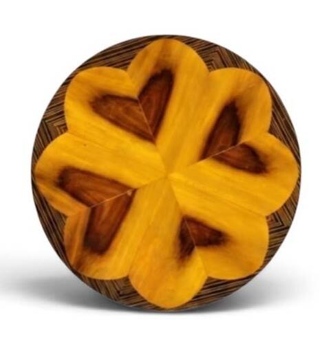 Guéridon rond Art Déco en bois de hêtre