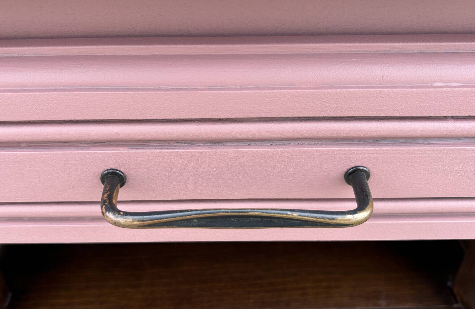 Vintage bedside table, romantic style, powder pink, 1960s.