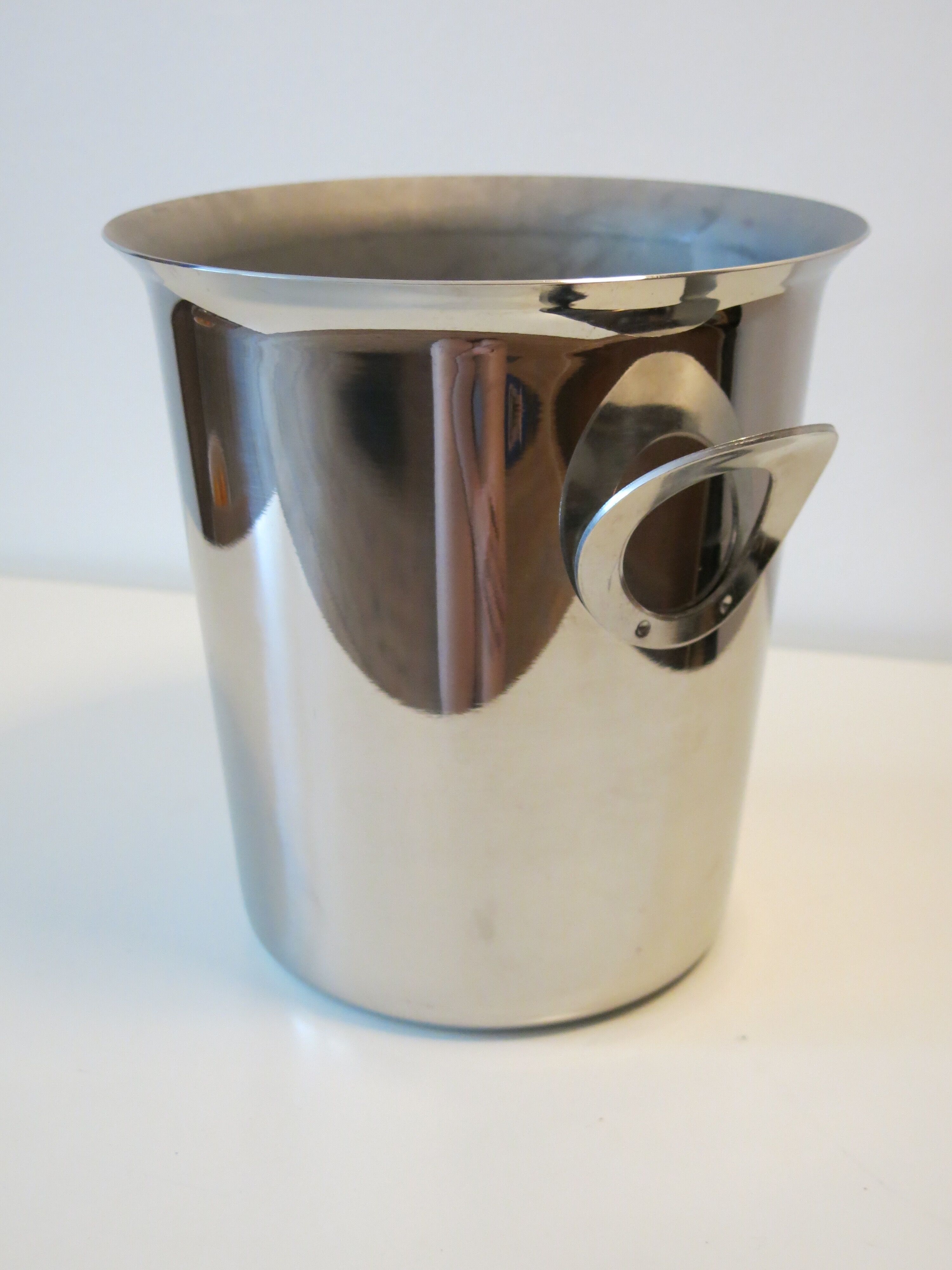 Stainless steel ice bucket by Jean Couzon