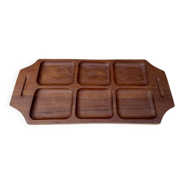 Plateau de service en teck de style scandinave, circa 1960