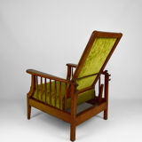 Morris armchair in beech and green velvet, United Kingdom, circa 1900