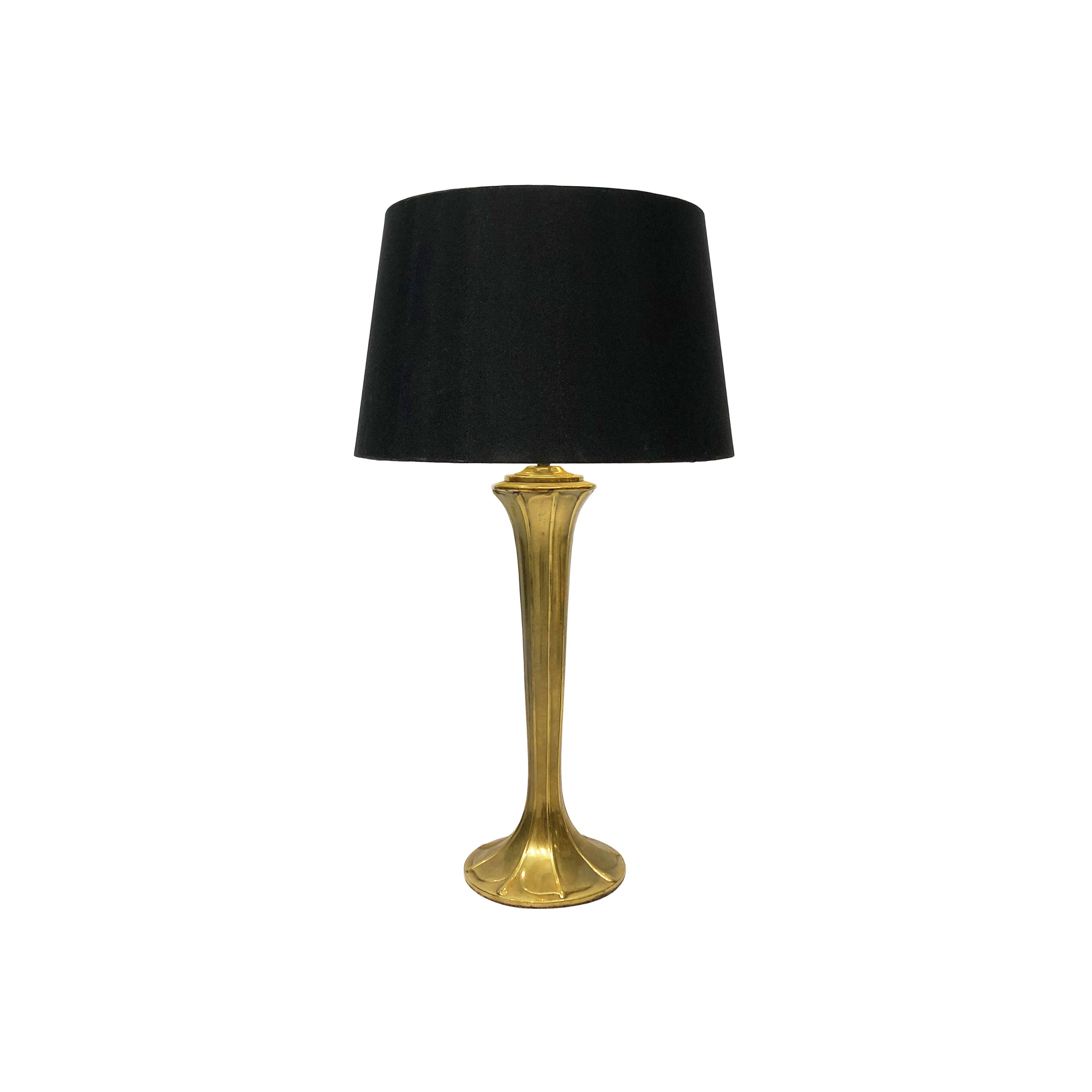 Brass Art Nouveau Style Table Lamp 1970s Glamour Chic Jugendstil Light