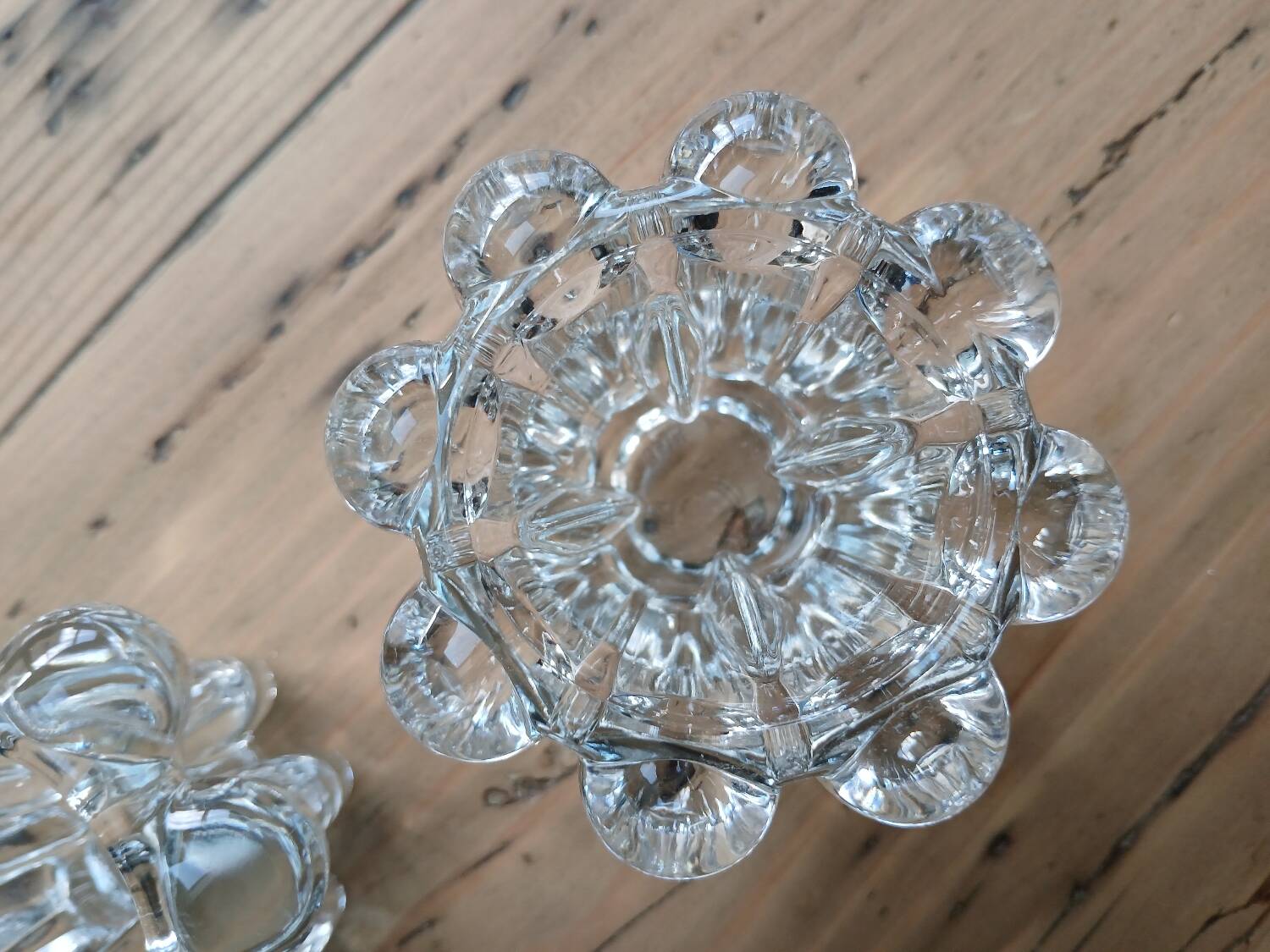 Set of 2 glass candle holders, Reims