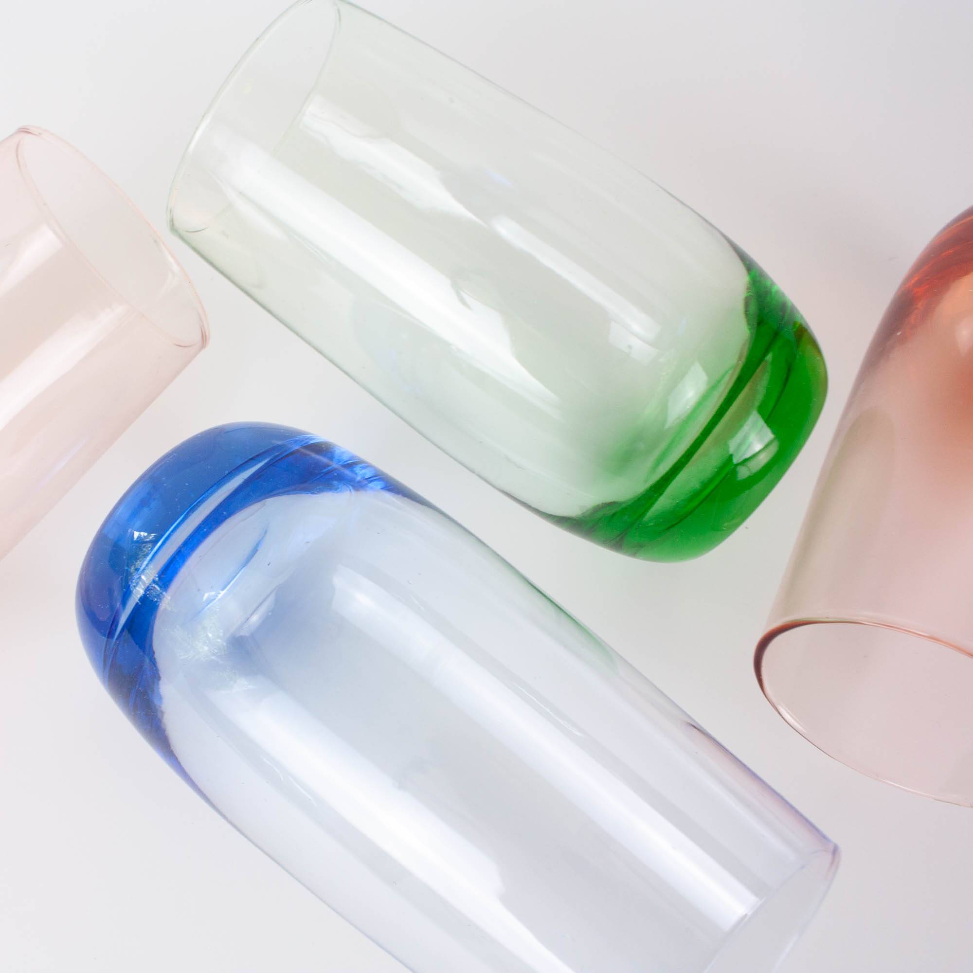 Set of 4 Italian Colorful Glasses, 1980s