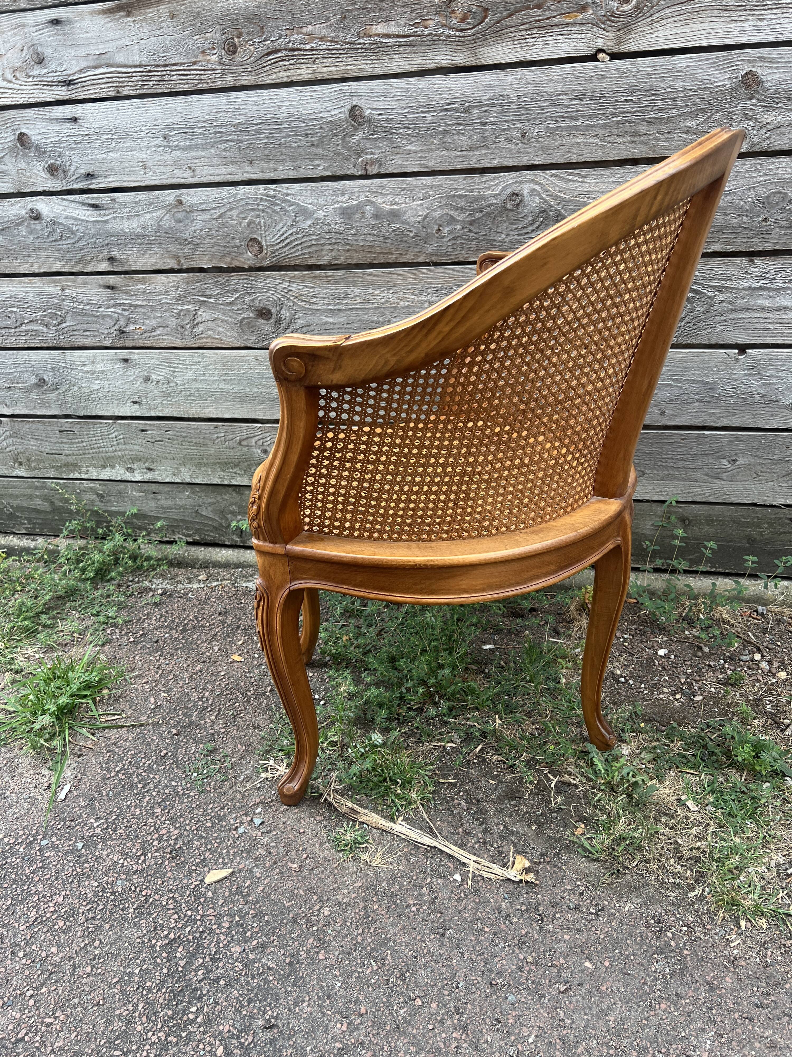 Louis XVI Style Caned Office Chair