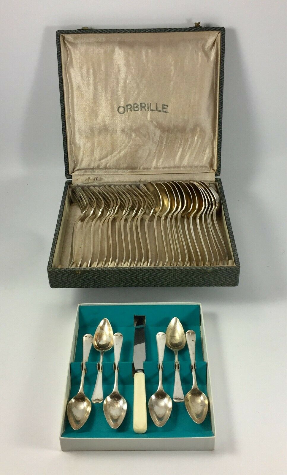 Menagère métal argente orbrille 24 pieces ensemble a pamplemousse butler