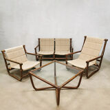 Vintage bamboo rattan lounge set
