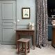 Small antique desk on wheels