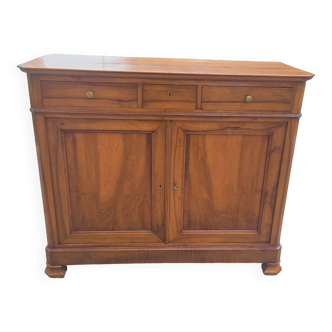 Solid walnut sideboard of the Napoleon III period, late nineteenth century, Louis Philippe style
