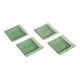 Set of 4 small square green glass plates/bowls