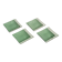 Set of 4 small square green glass plates/bowls