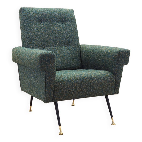 Fauteuil lounge, design italien, années 70, fabrication : Italie