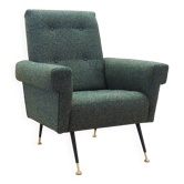 Fauteuil lounge, design italien, années 70, fabrication : Italie