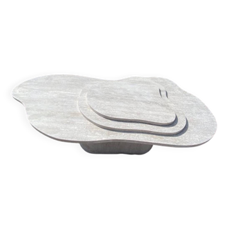 Natural travertine coffee table