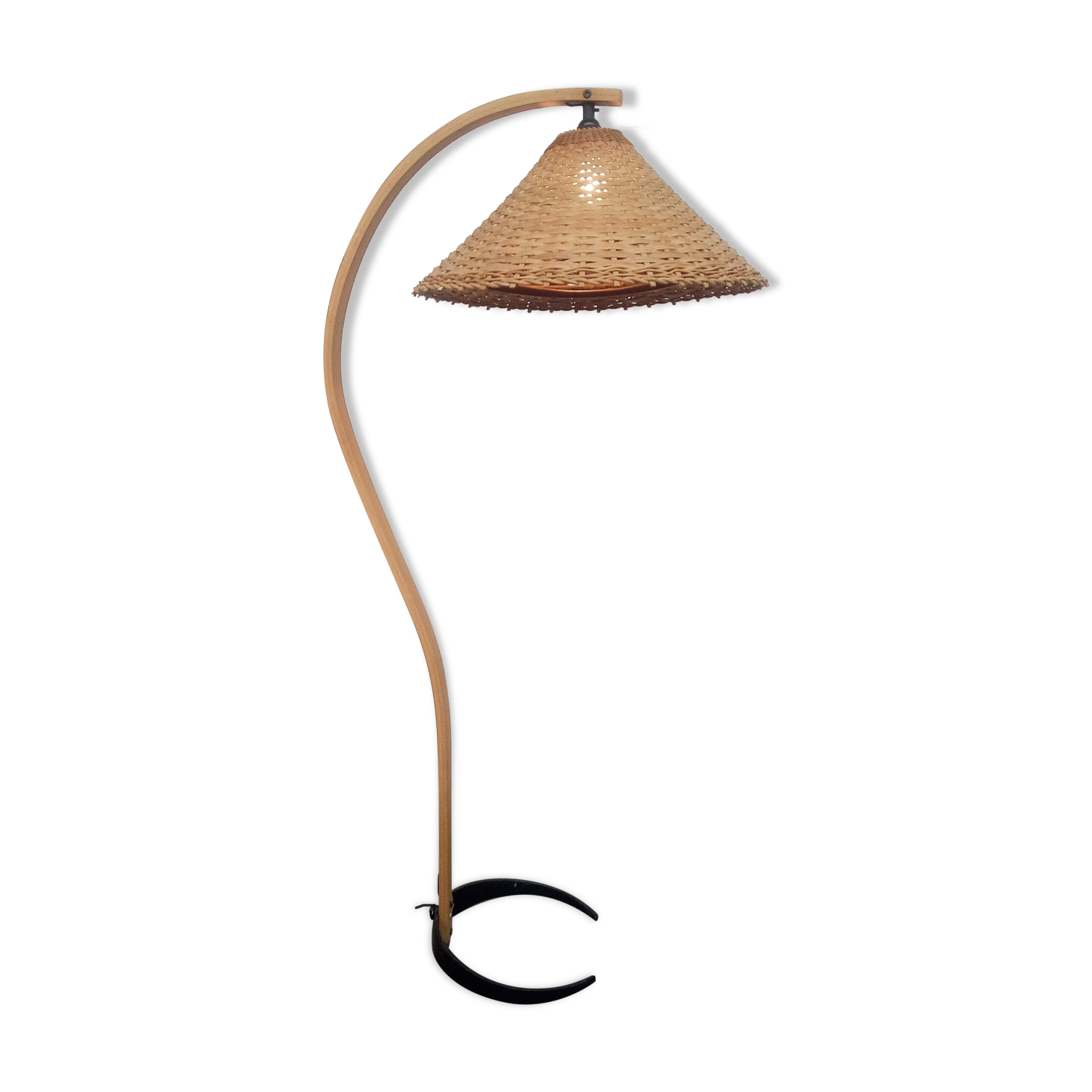 Vintage beech floor lamp by mads cipriani