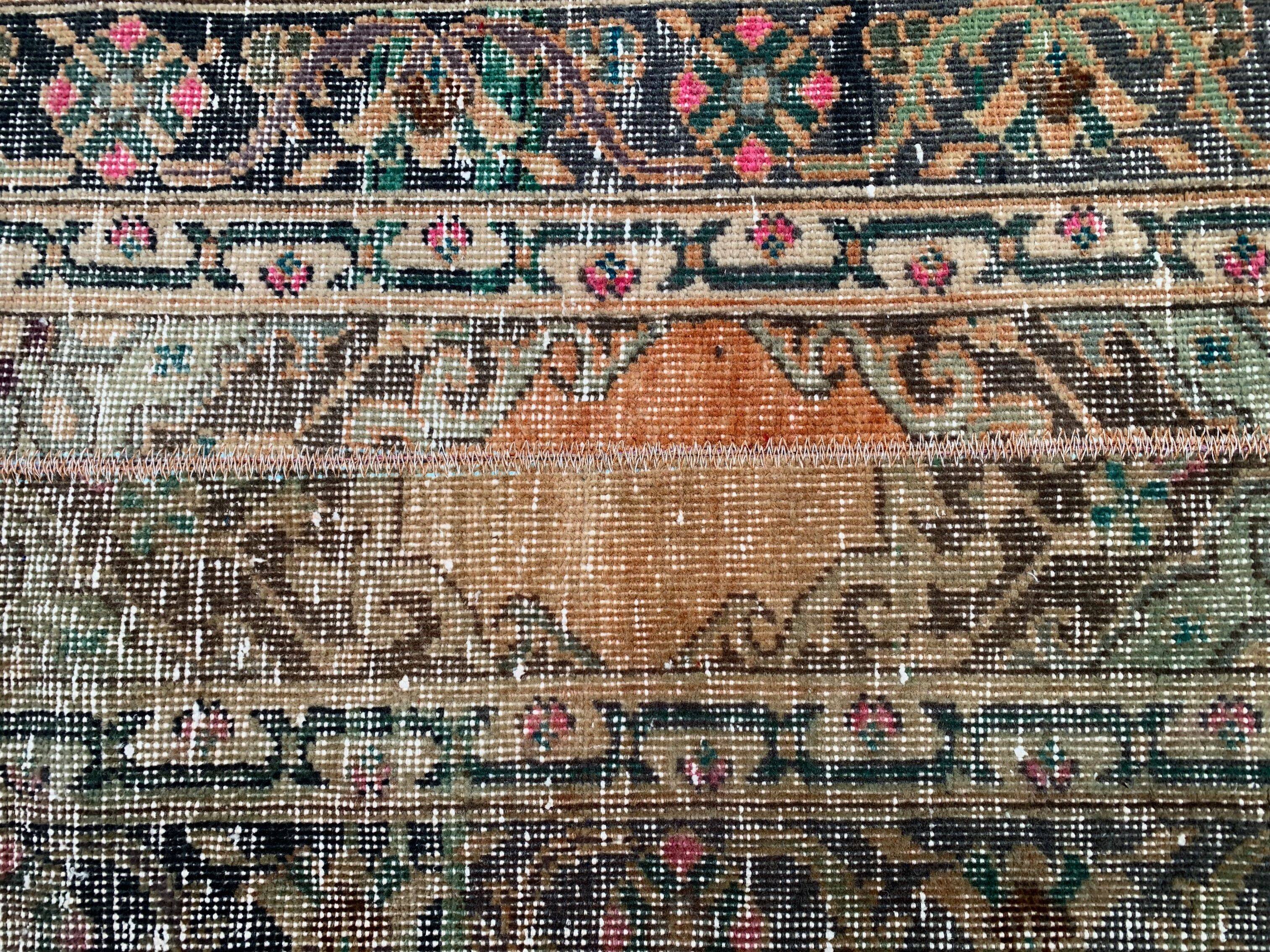 Distressed Turkish Narrow Runner 270x67 cm wool Vintage Tribal Rug