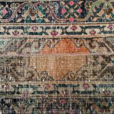 Distressed Turkish Narrow Runner 270x67 cm wool Vintage Tribal Rug
