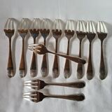12 Silver Metal Fish Forks Argental