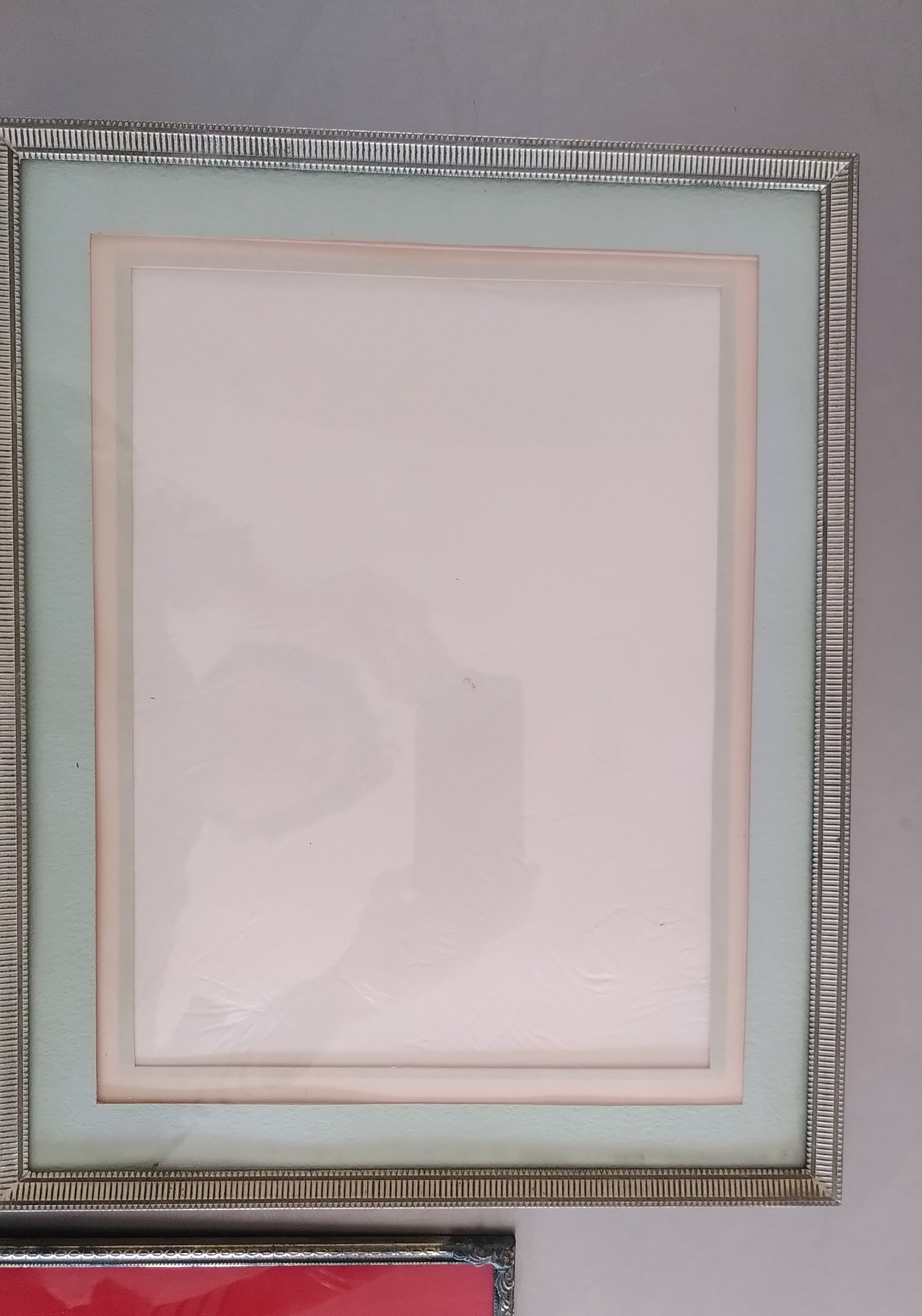 Set of 4 Danish photo frames 40s or 50s in curved glass
