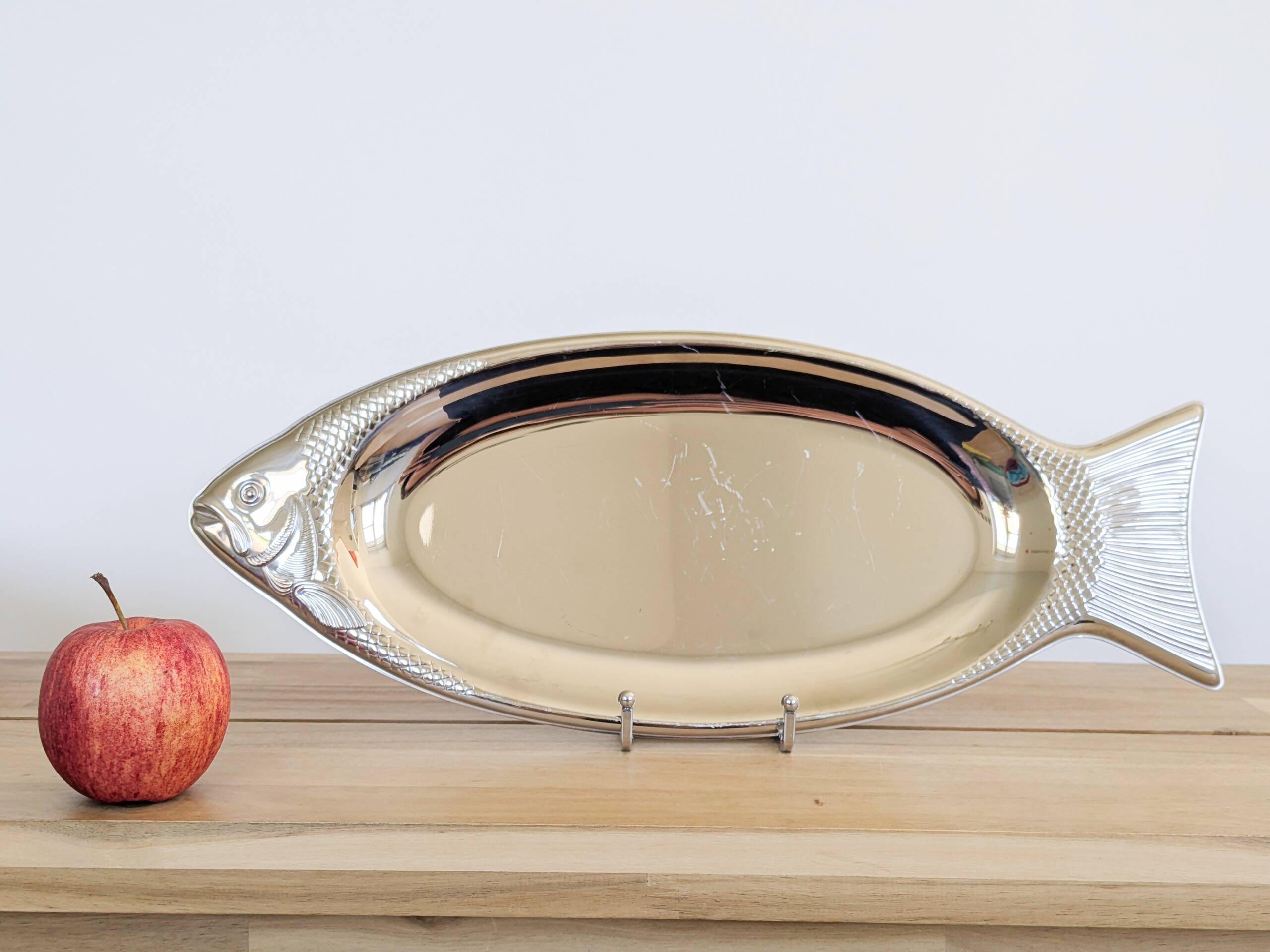 Vintage WMF Cromargan fish serving platter, stainless steel
