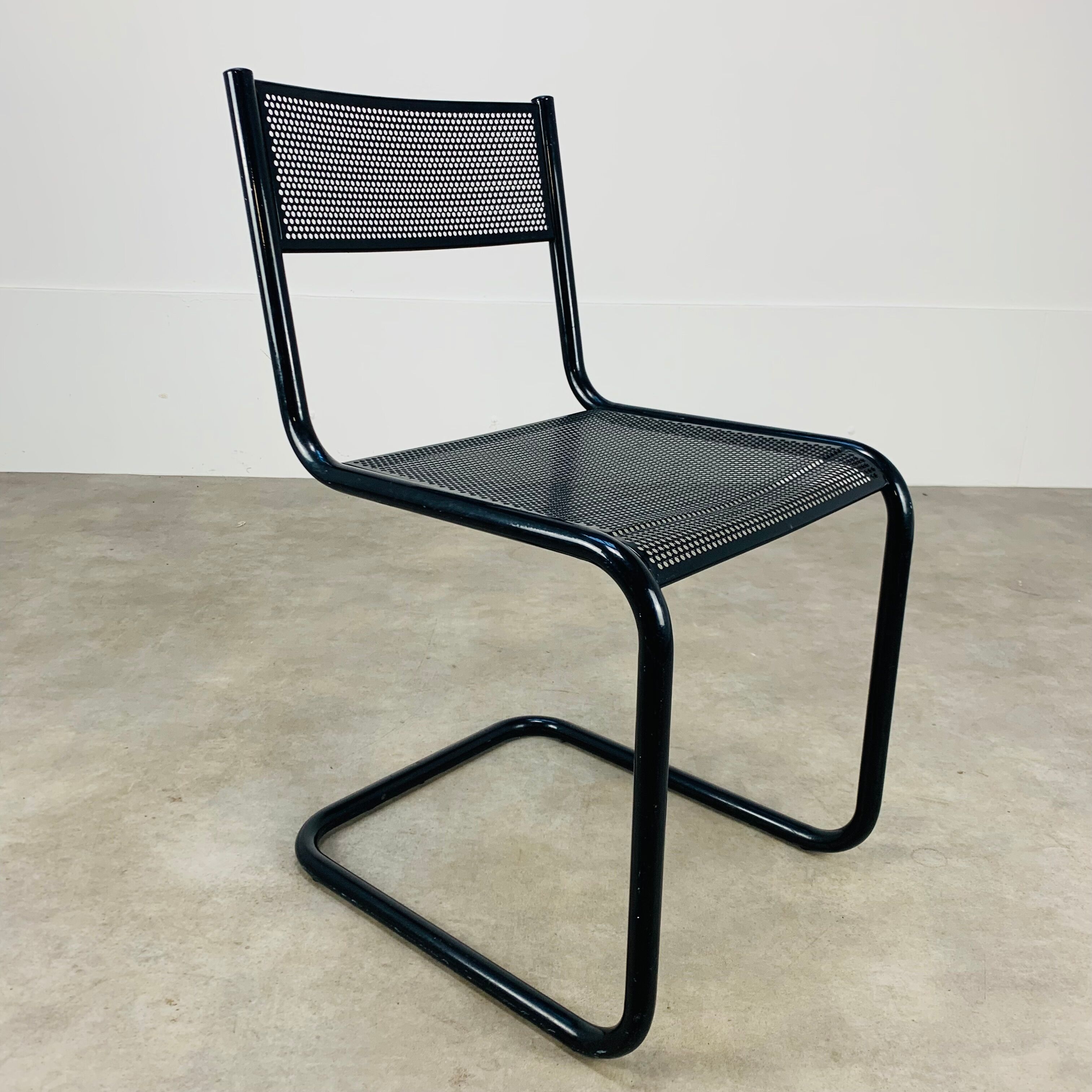80s perforated metal Cantilever chair