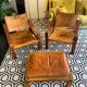 Pair of armchairs and a footrest Pierre Chapo 1960